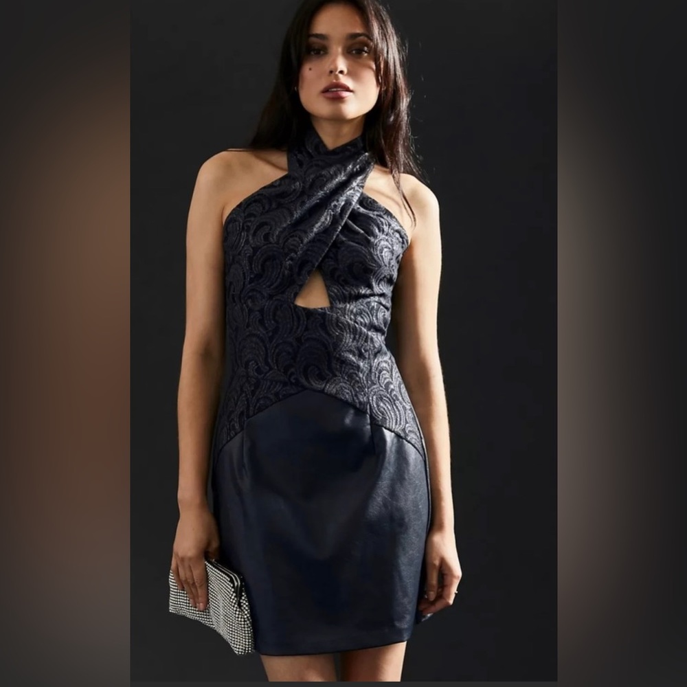 NWT Eva Franco faux leather dress